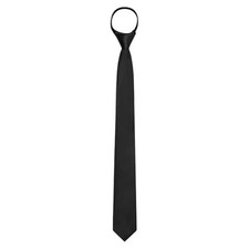 Zipper Ties for Men Pretied Men's Skinny Ties Adjustable Solid Color Mens Black