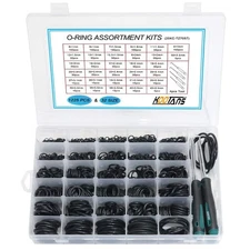 KOOTANS 32Size 1225Pcs Metric Nitrile Rubber O Rings Assortment Kit + Black 