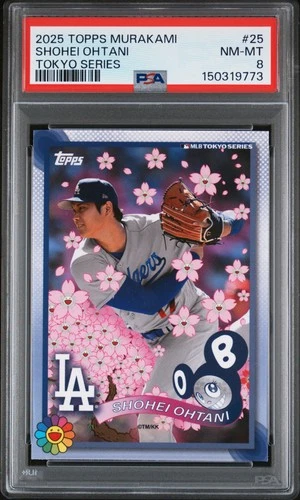 2025 TOPPS TAKASHI MURAKAMI MLB WORLD TOUR TOKYO SERIES #25 SHOHEI OHTANI PSA 8
