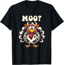 Turkey Moo Funny Thanksgiving Men Women Kids T-Shirt