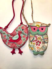 Sassy Pet Saks Kids Quilted Chicken & Owl Purse Wristlet Girls Christmas Gifts