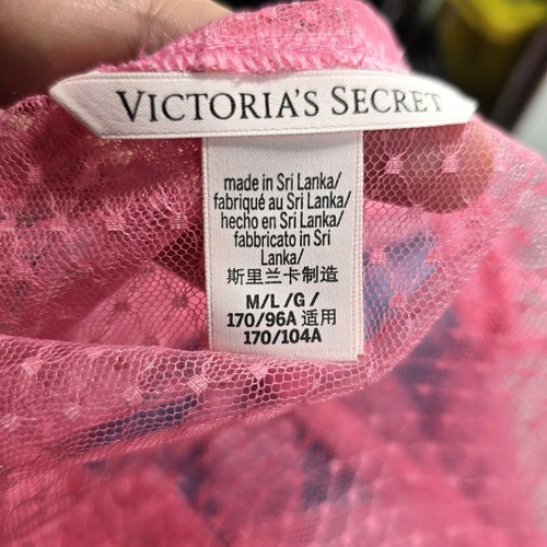 Victoria’s Secret Sexy Lace Fishnet Pink Lace Sheer Kimono Robe Sz M / L - Picture 9 of 9