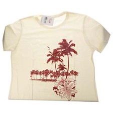 Womens Boyfriend Tee - Palms and Floral Sunset by Delsol for Women - 1 Pc T-S...