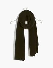 NWT Madewell Women Oversize 100% Cashmere Cozy Soft Scarf Wrap Throw Color Black