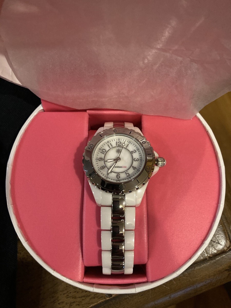 Isaac Mizrahi Live Watch Women White Ceramic MOP Dial Needs Battery Isaac Mizrahi White Ceramic Watch – Mother of Pearl Dial  main image 4