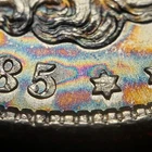 1885 $1 Morgan Silver Dollar - PQ Rainbow Pattern Toning - BU - VIDEO - D5232