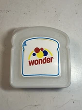 Wonder Bread Sandwich Storage Holder Lunch Box Plastic White With Logo