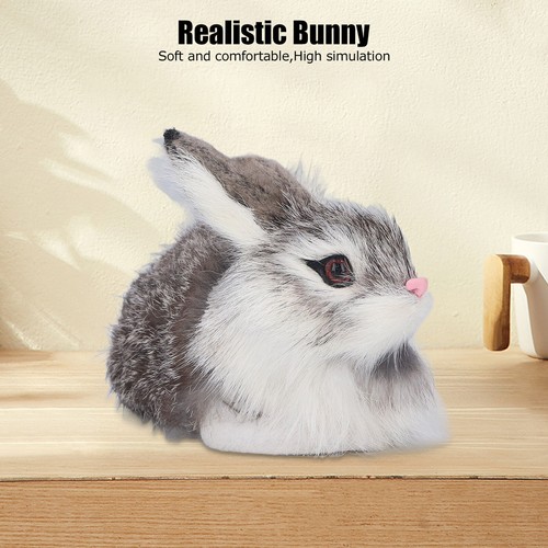 Realistic Plush Bunny High Simulation Rabbit Hair Sturdy Durable Soft - Picture 6 of 12