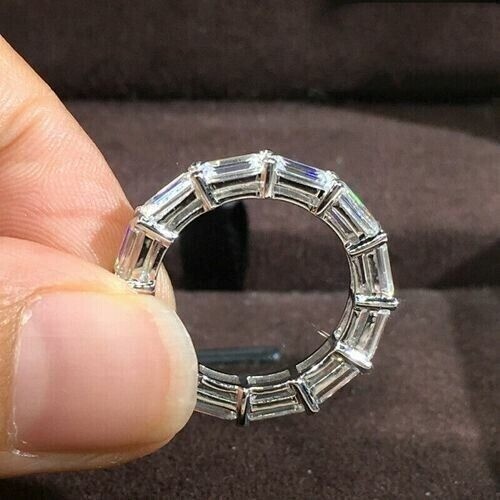 2.50 Ct Baguette Cut Diamond Lab-Created Wedding Band Ring 925 Sterling Silver - Picture 4 of 4