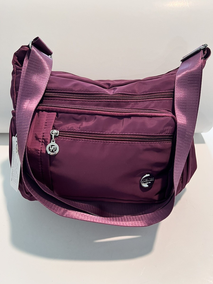 Jie L Shi, purple nylon waterproof crossbody, NWT | eBay