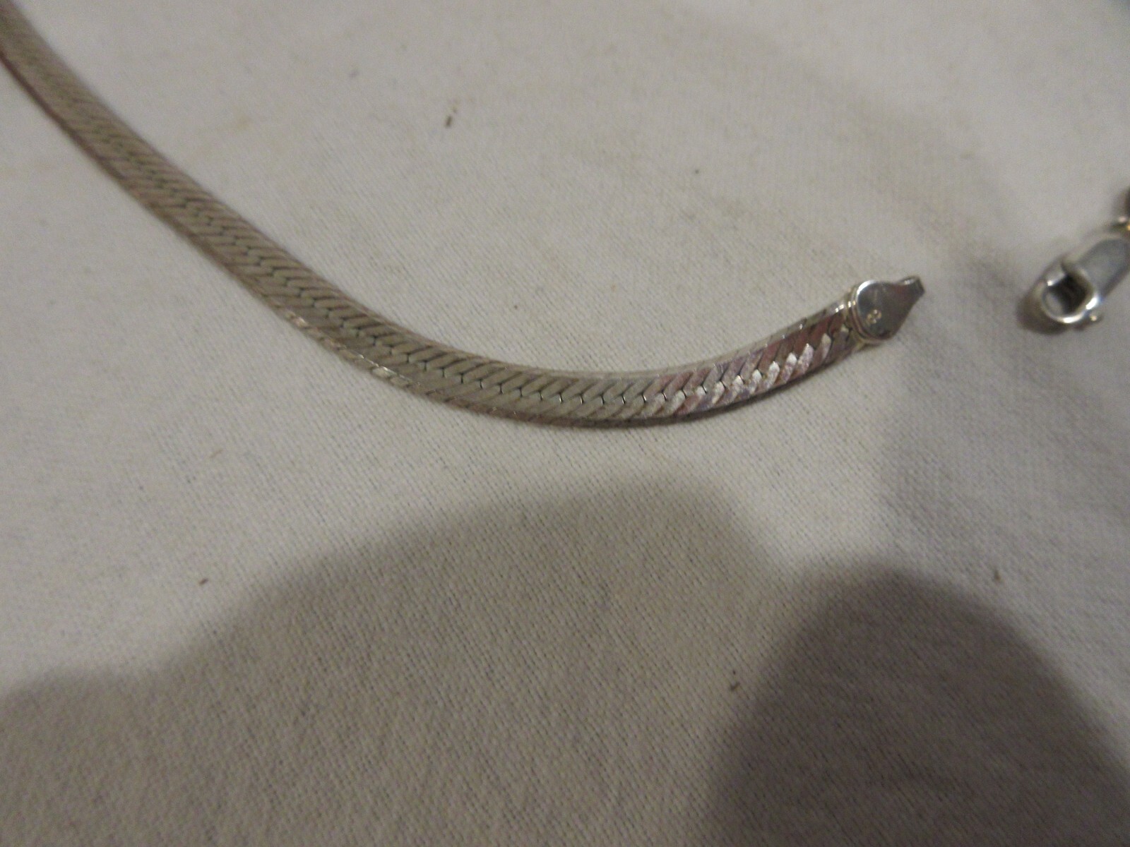 Marked 925 Italy Solid Silver 24" Herringbone Cha… - image 2