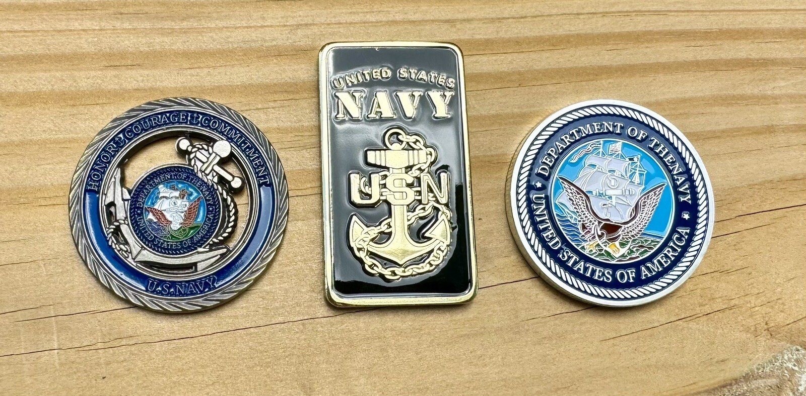 US Navy Challenge Coin Set with USN Seal and Special Ops Command-image