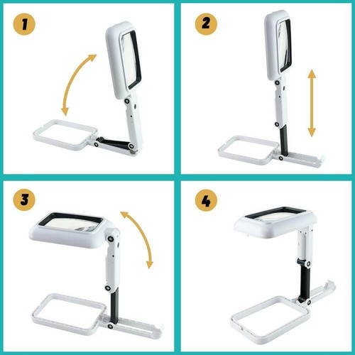 USB Handheld Desktop Folding Magnifying Glass Desk Lamp Magnifier with 18 LED - Picture 9 of 12