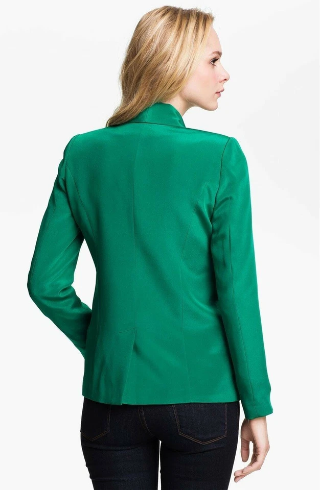 Jaqueta Blazer Truth and Pride Feminina Gola Xale de Seda Verde Tamanho X-Pequeno - Imagem 2 de 3