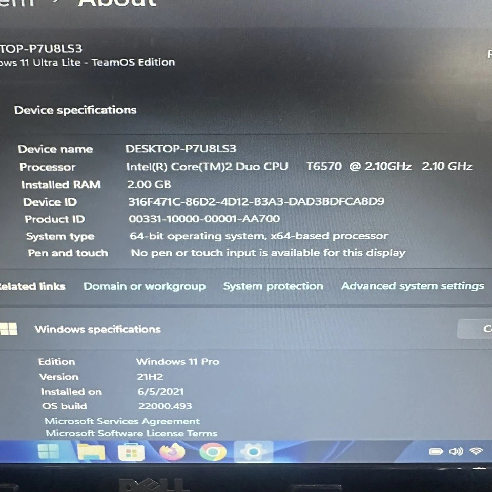 Dell Vostro 1015 15,6” Core 2 Duo 2 GB RAM 250 GB HDD Windows 11 Foto 4 de 4