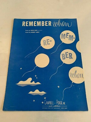1945 Remember When Music by Mickey Addy Sheet Music