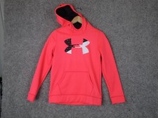 Under Armour Black And Pink Cold Gear Pullover Hoodie Girls Youth Size Large