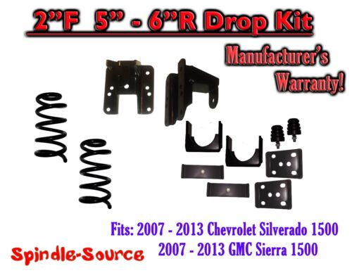 2/5 2/6" DROP KIT Flip Coil Hanger FOR 07 -13 Chevy Silverado GMC Sierra 1500 V8 - Picture 1 of 1