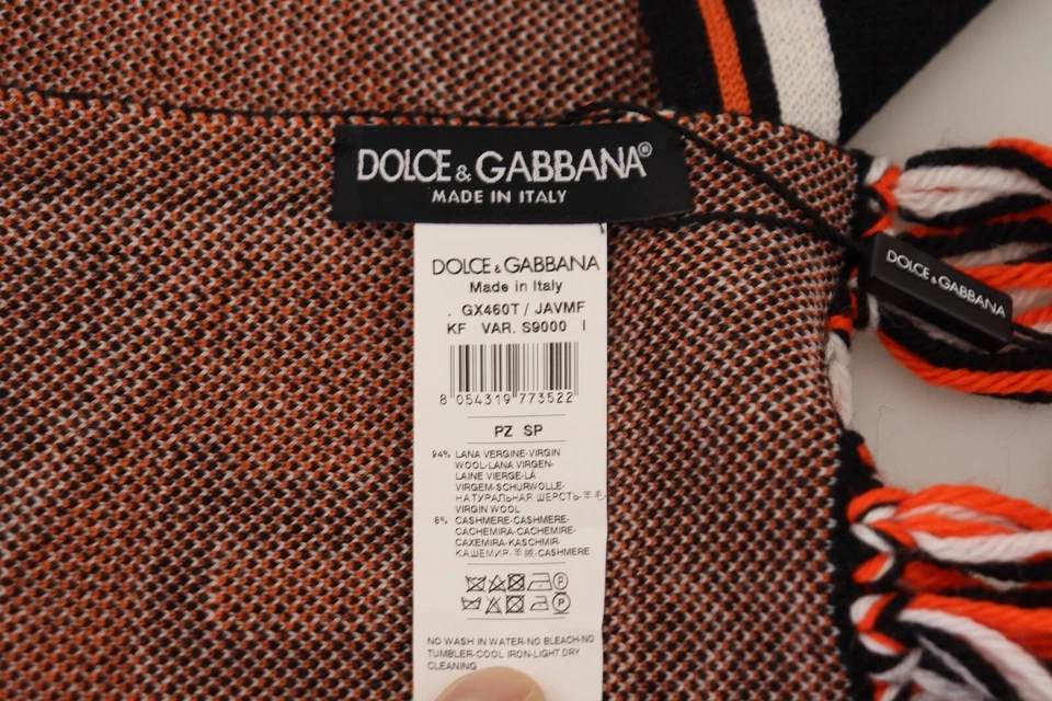 DOLCE & GABBANA Bufanda DG Logo Impreso Hombres Cuello Envolvente Mantón 120cm x 19cm 500usd Foto 4 de 4