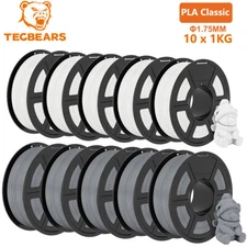10KG TECBEARS PLA Classic 1.75mm 300-600mm/s Print Range PLA 3D Printer Filament