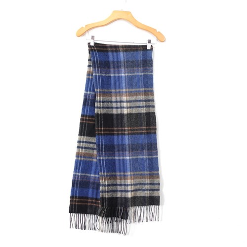McKennas Schal blau Wolle kariert Halstuch schottisches Tartan Fransenschal Winter IRLAND