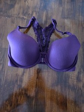 Victoria's Secret Deep Purple 32DD Body By Victoria Lined Demi Front Close Bra