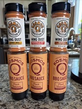 3 Kosmos Peach Habanero BBQ Sauce & 3 Wing Dust. Buffalo, Nash Hot & Honey BBQ
