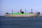 1  slide of ex-US Navy Liberty-type transport ship HESPERIA (AKS-13) to scrap