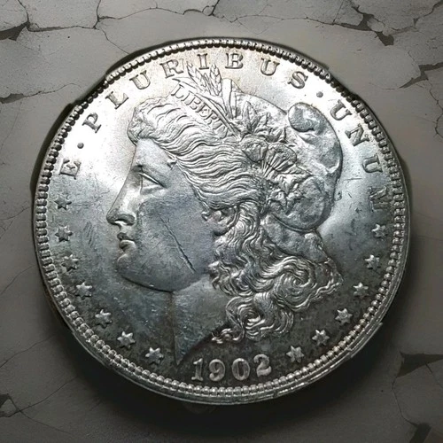 1902 O Morgan Silver Dollar -BU Reverse Toning-  Small Scratch On Cheek- Beauty!