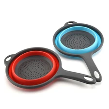  2 Pcs Telescopic Vegetable Basket Strainers for Kitchen Rice Cleaner Foldable