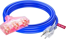 Extension Cord 10 Ft, Extension Cord with Multiple Outlets, SJTW 14 Gauge (Blue)