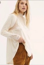 Free People Saheli Top Blouse Mesh Lace Boho Urban Outfitters Med/Lrg? *READ*