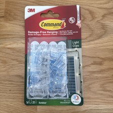 Command Outdoor Decorating Clear Light 16 Clips And 20 Sticky Strips 0.62 per strip