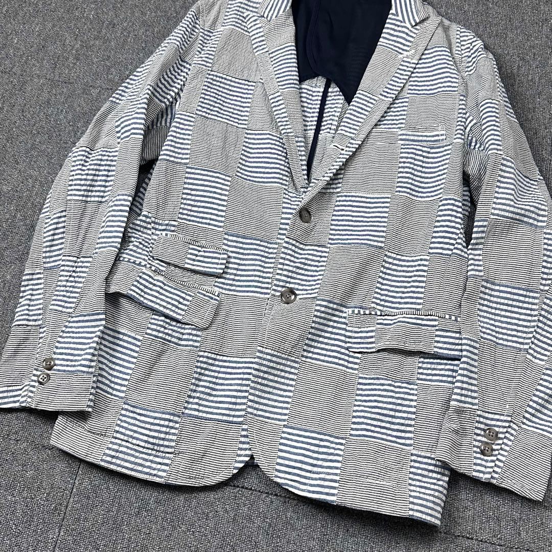 BEAMS PLUS Patchwork Tailored Jacket Men's L Seer… - image 9