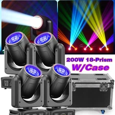 200W LED 18Prism Moving Head Light RGBW Gobo Beam Stage Spot Lighting Disco DMX