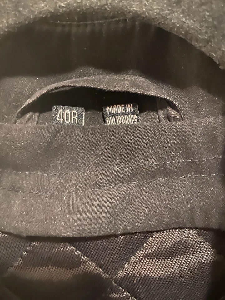 Gabardina de invierno negra de colección Austin Reed London para hombre con cierre de botones 40R Foto 2 de 4