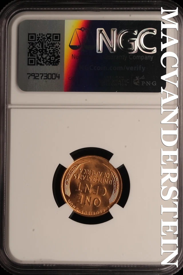 1958-D Lincoln Wheat Cent - NGC MS 66 RD - Brilliant Uncirculated  #SLE39 - Image 2 of 2