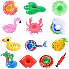 Drink Floaties 13 Pack Pool Drink Floats Inflatable Drink Holder Floating Dri...
