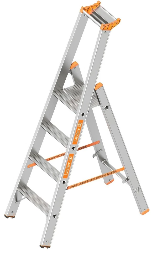 Layher Alu Stufenstehleiter eins. begehbar 4 Stuf. L 1 70m Topic Typ 1064.004