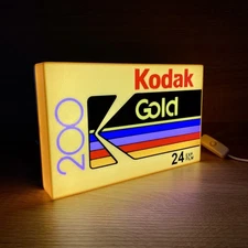 Kodak Gold 200 Film Logo Light Box 3D Printed USB LED Lamp Neon Sign Art Display