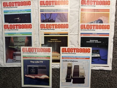 1984 Electronic Servicing & Technology Magazine Lot of 8 Issues TV VCR Repair