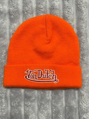 Von Dutch Orange Beanie Hat   One Size