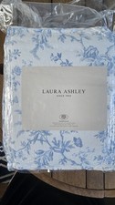 NEW Laura Ashley Blue Floral WALLED GARDEN Twin Size Cotton Quilt Set