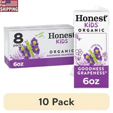 Organic Grape Juice Drink Boxes 8 Pack Kids Healthy Low Sugar Vitamin C New