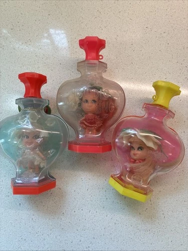 1967 3 Liddle Kiddle Kologne By Mattel Lily Of The Valley, Rosebud & Sweetpea