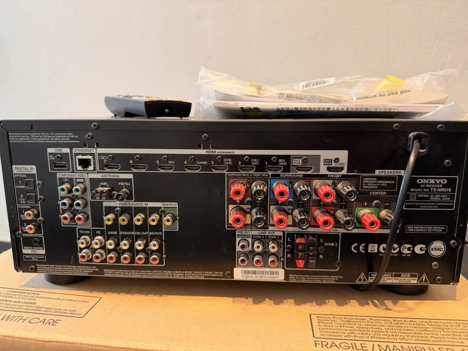 Onkyo TX-NR616 * AV Receiver 7.2 * THX Select 2 HDMI Netzwerk USB 4K UHD 3D - Bild 3 von 4