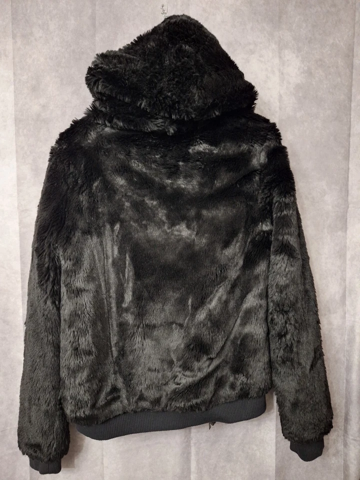 Casaco de pele sintética Victoria's Secret LOVE PINK edição limitada tamanho G com capuz zíper Y2K - Imagem 3 de 4