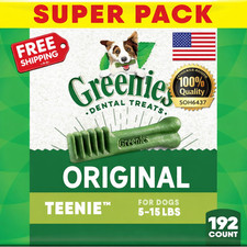 Greenies Teenie Original Dental Treats 192 Count Dogs 5 15 lbsFree Shipping