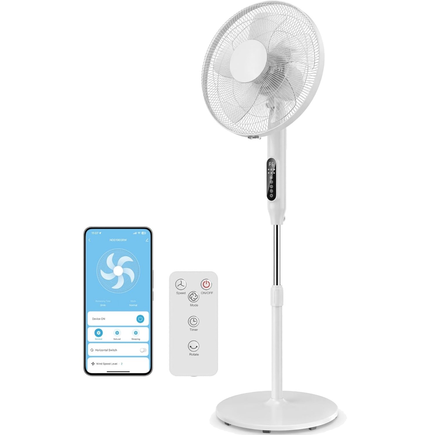 Ventilateur de salon connecté de 45 cm pour rafraîchir vos soirées d'été en famille