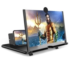 16 Inch Smartphone Screen Magnifier 3D HD Foldable Amplifier Phone Stand with...